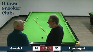 Ottawa Snooker Club - Club Match Roger Gervais2 vs Jim Prendergast