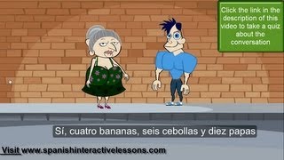 Short Spanish Conversation about the numbers from 1 to 10. Basic dialogue in Spanish.