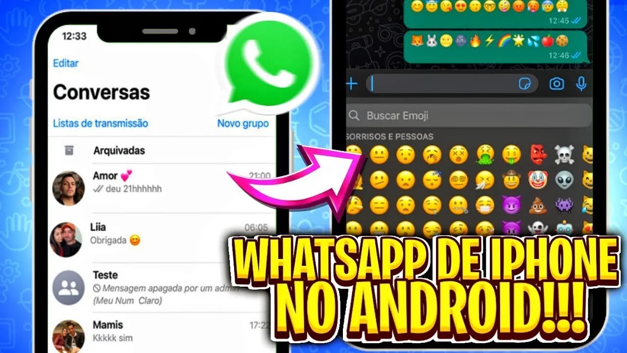 🔥 WHATSAPP IGUAL DE IPHONE NO ANDROID ATUALIZADO! COM EMOJIS E FONTES ...
