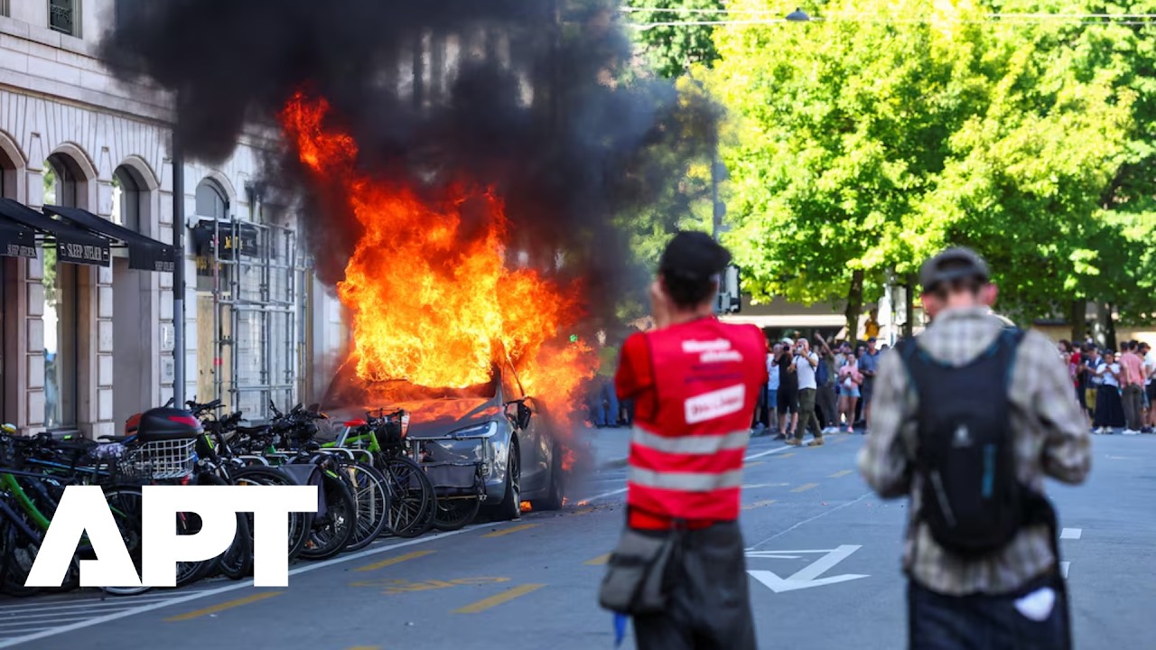 Burning Car and Smashed Windows Reported as Anti-G7 Protest Turns ...