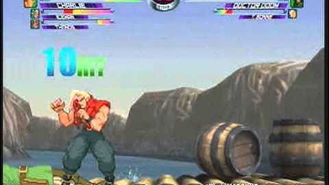 MvC2: Charlie Sonic Break Blockstun to Overhead Death Sequence with Bubble and Icebeam