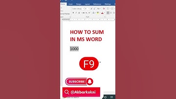 how to use sum formula in Ms word #mswordexcel #shortfeed #youtubeshorts