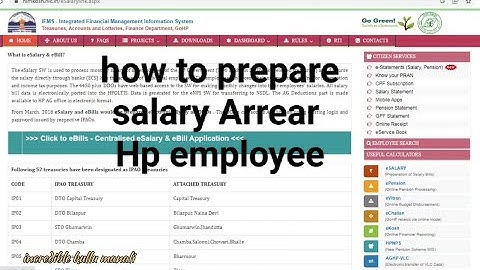 How to Prepare Salary Arrear in Himkosh HP employee