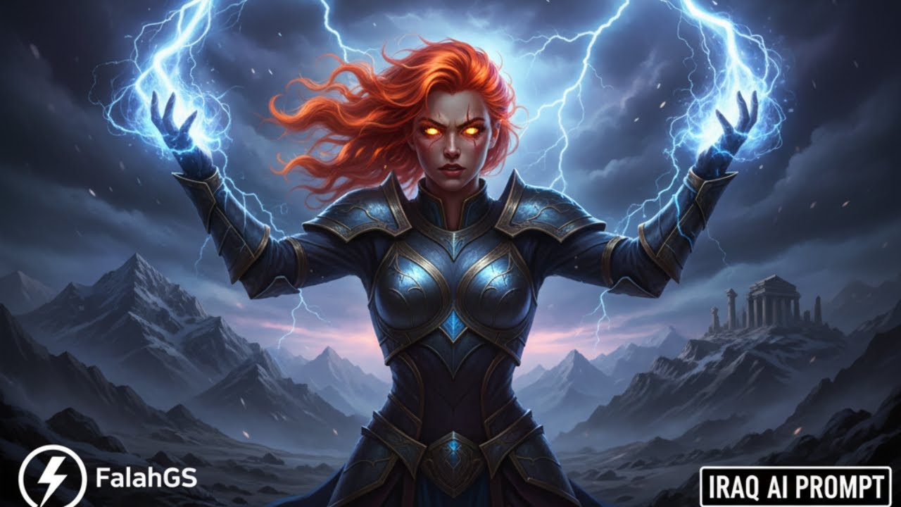prompt: Goddess of Thunder Unleashed. Witness the power of a warrior queen summoning lightning