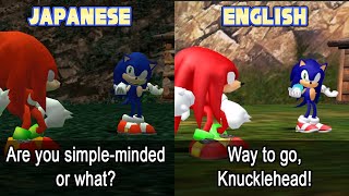 Japanese and English Sonic comparison