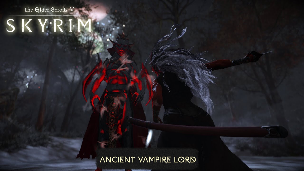 SKYRIM MOD | COLORFUL MAGIC BOSS FIGHT - ANCIENT VAMPIRE LORD