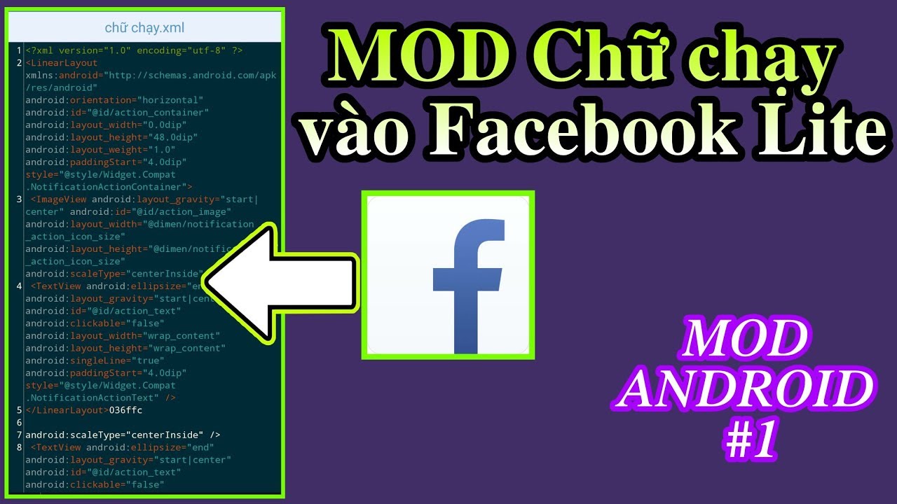 Hướng dẫn MOD thêm chữ chạy vào FB LITE │MOD
