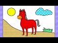 Colorful horse coloring  funtoon