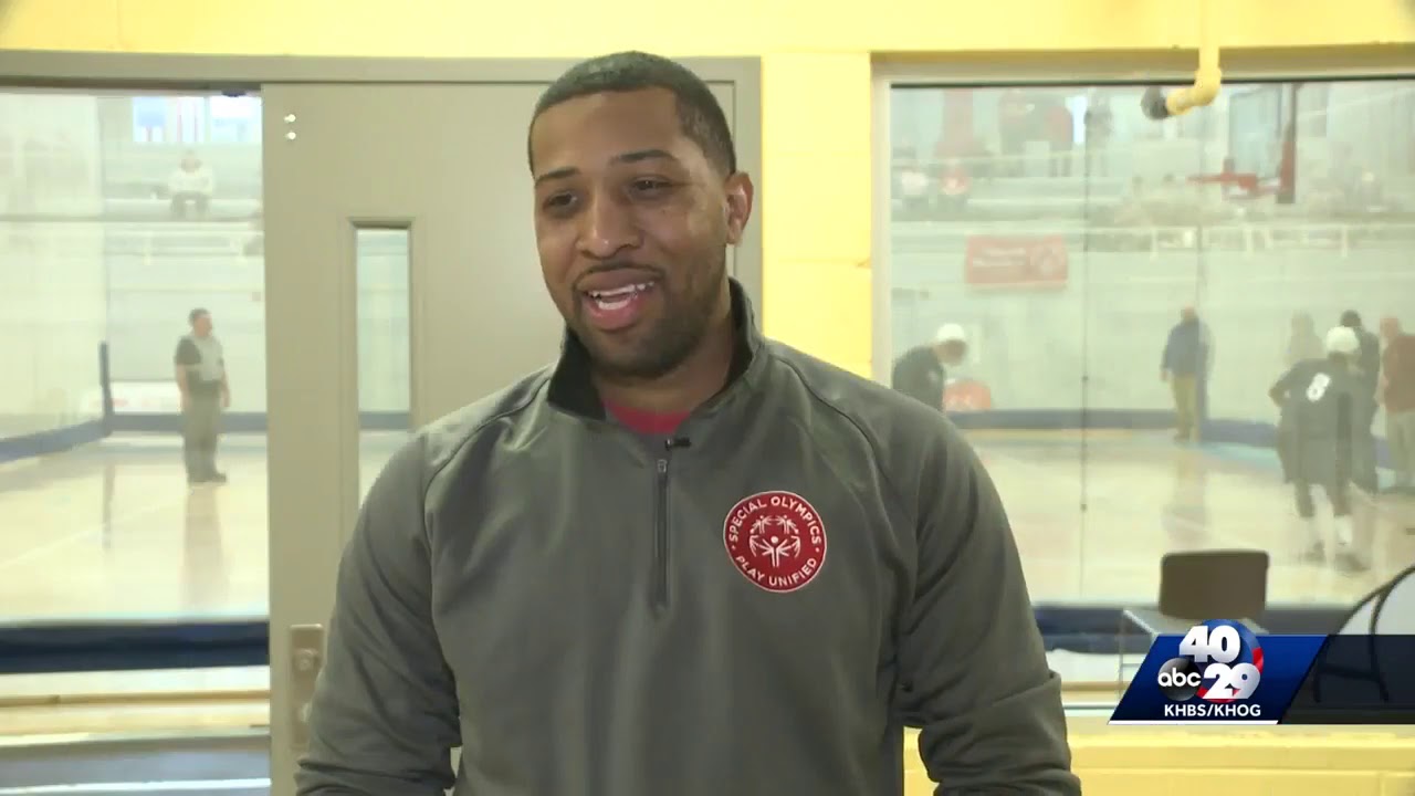 Special Olympics athletes speed skate at the Jones Center