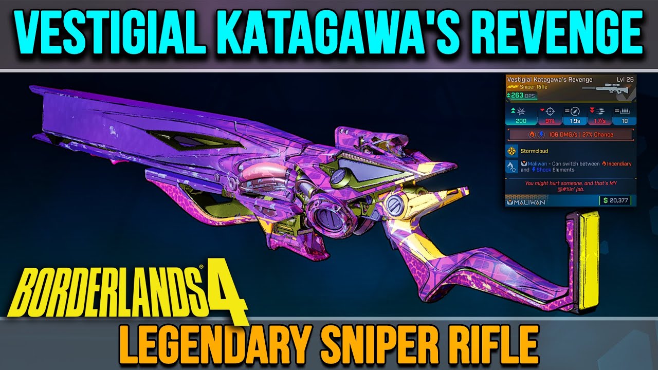 How to Get Katagawa's  Revenge Legendary Sniper Rifle (Driller Hole Loot) Borderlands 4