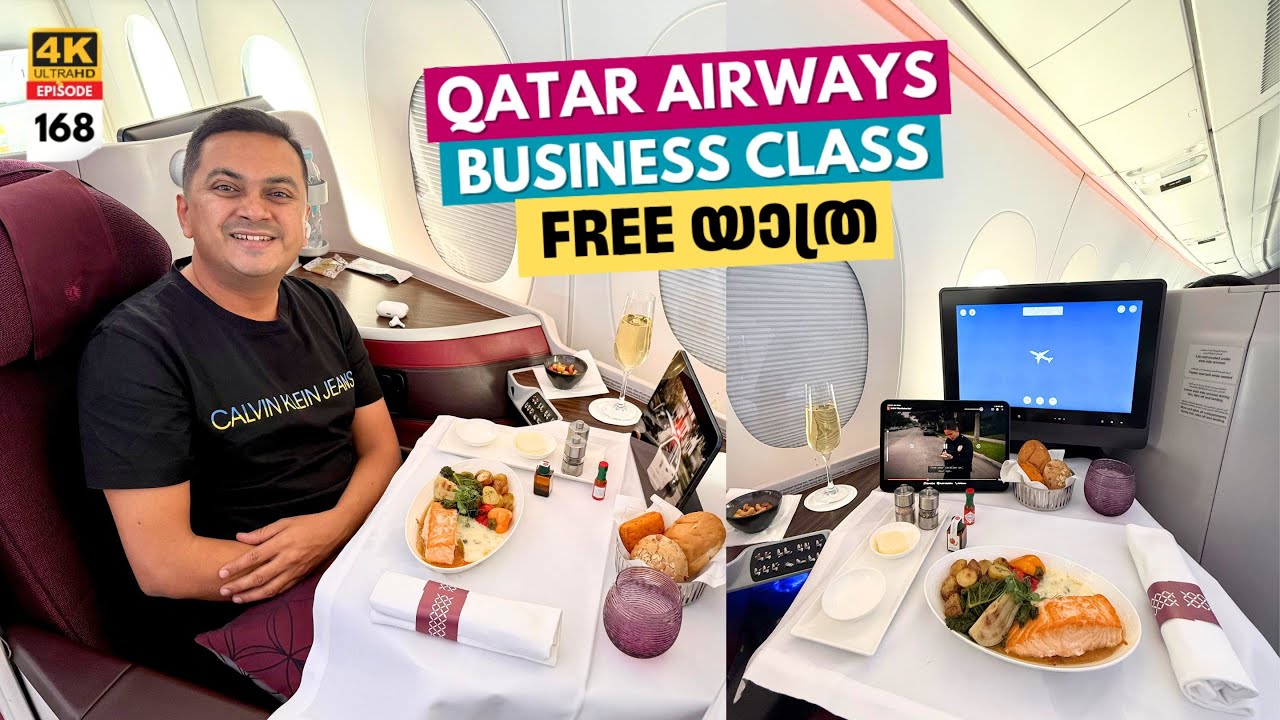EP 168 Qatar Airways A350 Business Class Free Upgrade | Kochi Doha Tbilisi