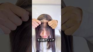 生え際ウィッグ (ワイヤー付き) レースタイプ部分ウィッグ 前髪あり