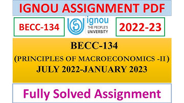 BECC-134 SOLVED ASSIGNMENT 2022-23 IN ENGLISH | IGNOU