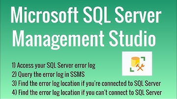 How to access SQL Server error log in Microsoft SQL Server Management Studio | Tutorial or Beginners