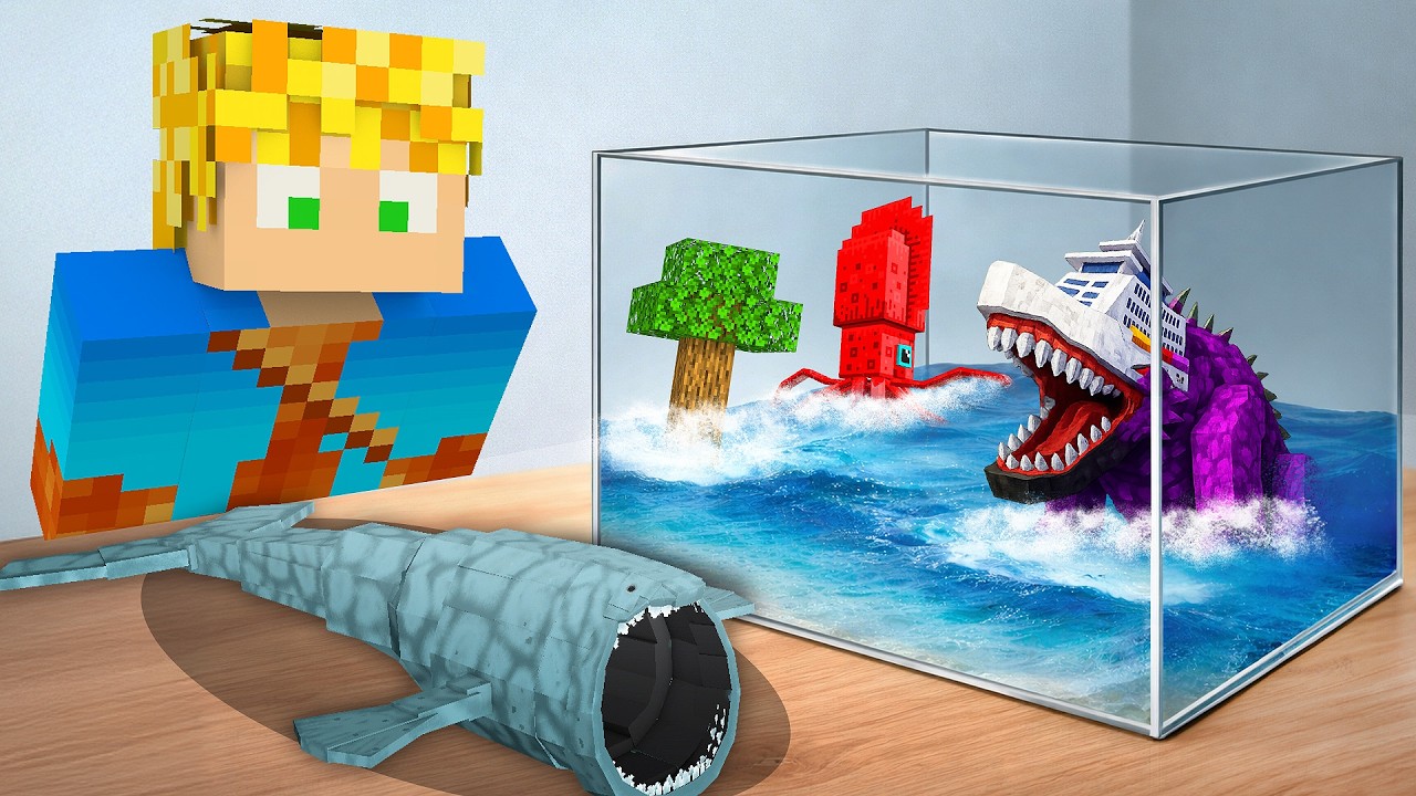 Fiz um AQUÁRIO de MONSTROS MARINHOS no Minecraft!