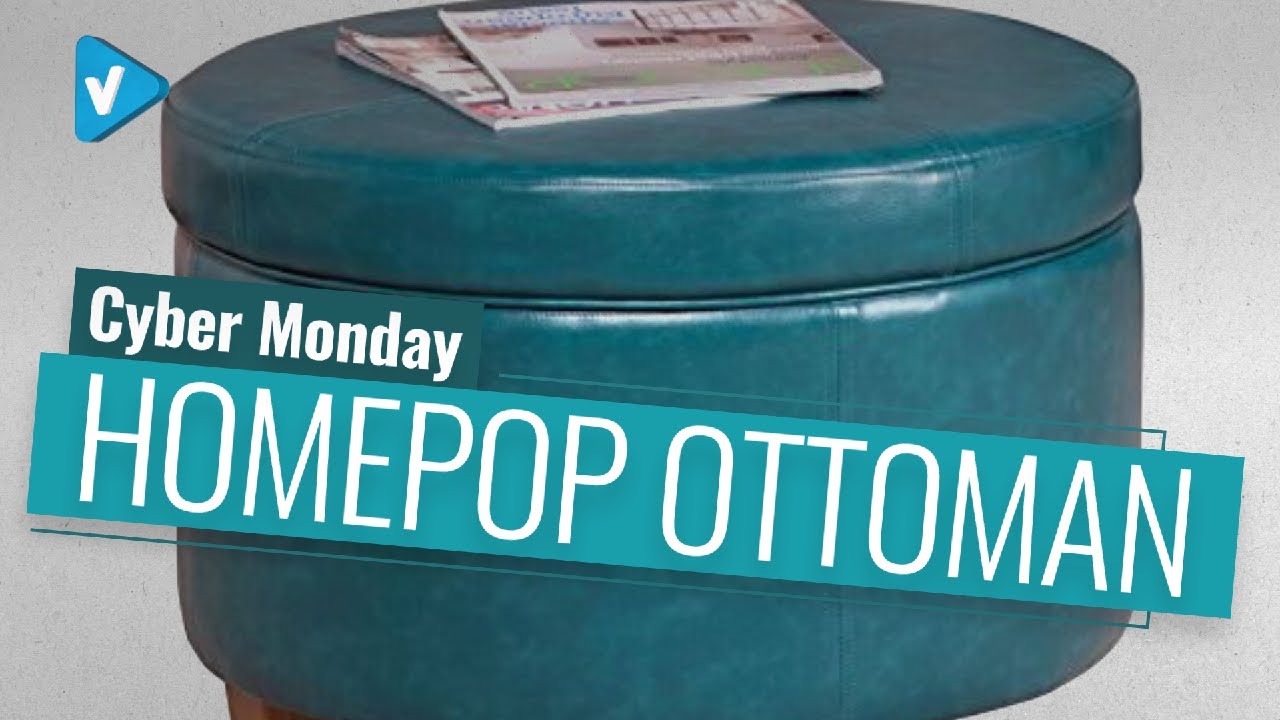 Cyber Monday Alert! Save Big On HomePop Round Leatherette Storage Ottoman With Lid
