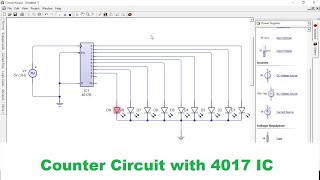 how to make a counter circuit with cd4017 in circuit wizard