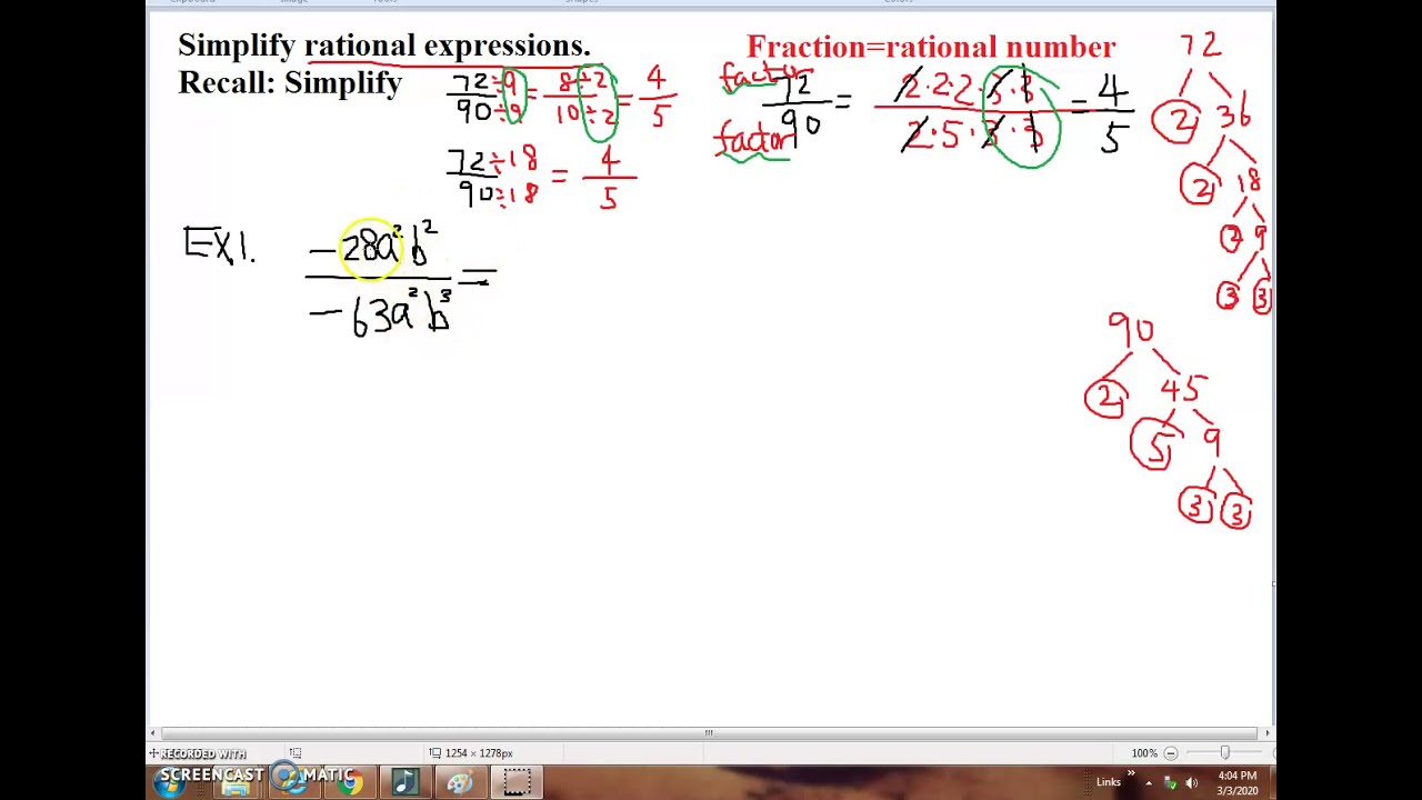 Simplify Rational Expressions Part 1 - YouTube