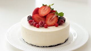 いちごのレアチーズケーキの作り方＊クリスマス No-Bake Strawberry Cheesecake｜HidaMari Cooking