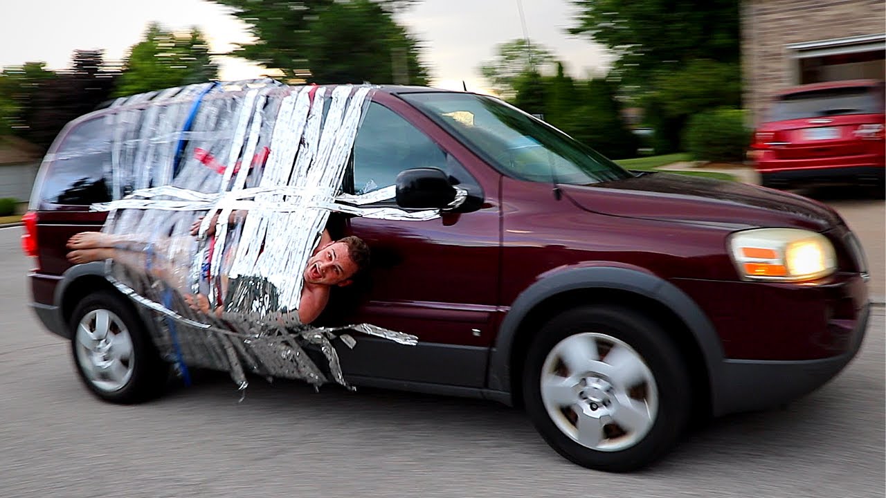 DUCT TAPED BROTHER TO CAR (AND DROVE) YouTube