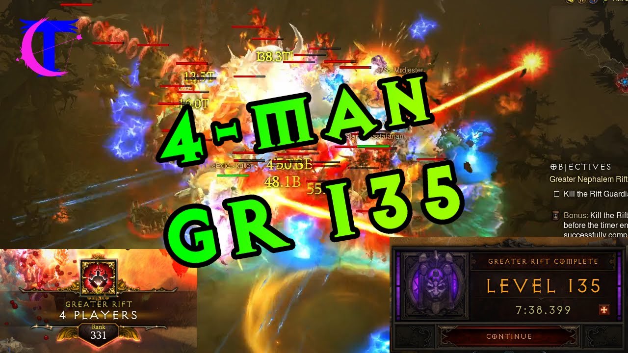 Diablo III Season 24 - 4man Greater Rift 135