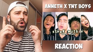 ANNETH X TNT BOYS - STUCK WITH YOU (ARIANA GRANDE & JUSTIN BIEBER) COVER | REACTION