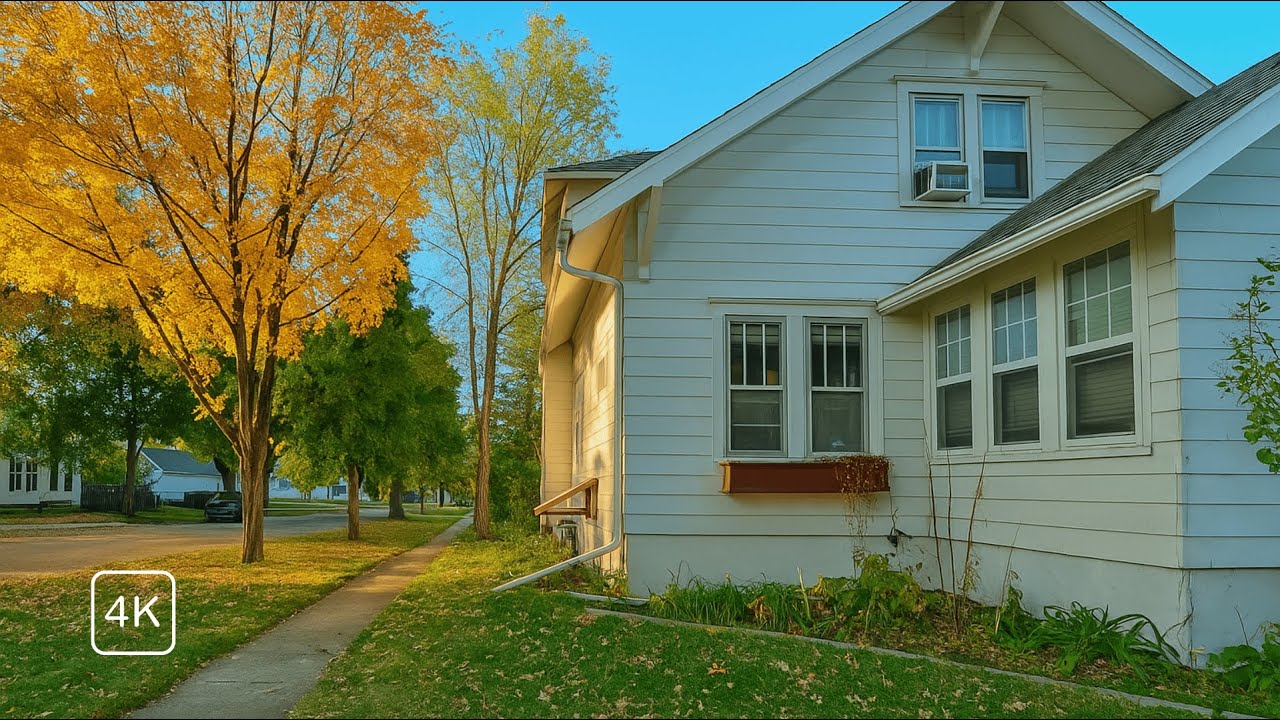 Early Autumn Walk in Moorhead Minnesota | Nature Sounds for Sleep & Study [4k]