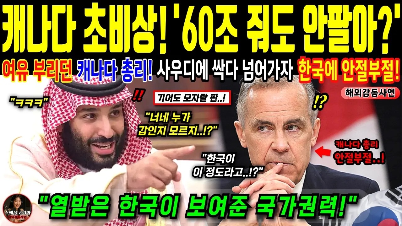 캐나다 잠수함 사우디 줘버린다 60조로 한국 간보던 캐나다 총리 사우디 왕자의 파격제안에 안절부절ㅣ해외감동사연