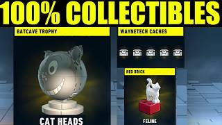 lego batman - shreck's department store ALL collectible locations (cat heads, waynetech cache, red)