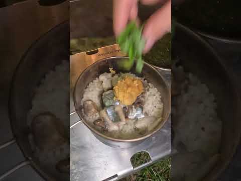 秋刀魚とウニの炊き込みご飯【キャンプ飯】#camp #camping