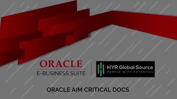 Oracle EBS - Oracle AIM Critical Docs