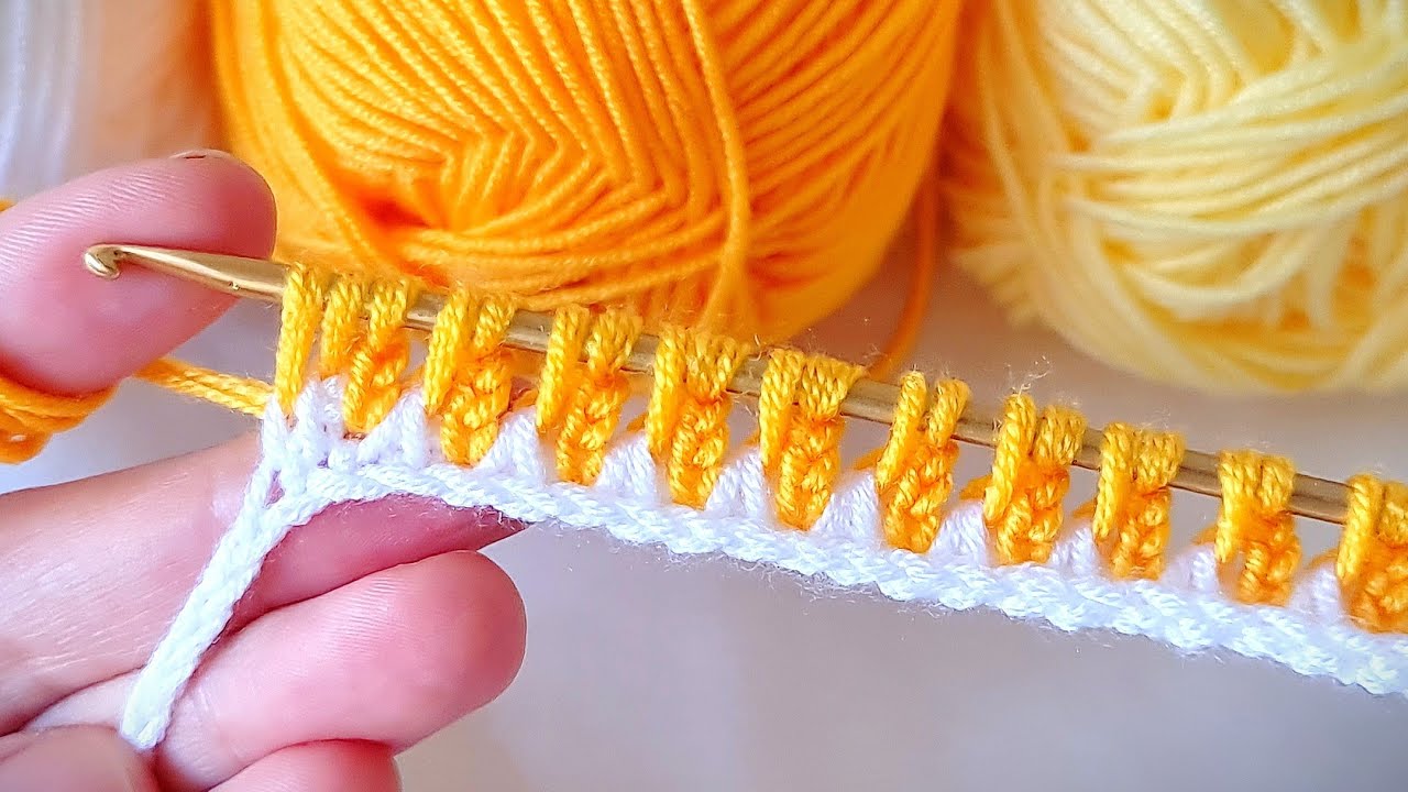 Yapımı çok kolay muhteşem Tunus işi örgü modeli Knitting Crochet beybi blanket battaniye yelek örgü