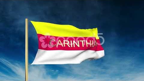 Carinthia Flag Slider Style With Title. Waving In The Wind With Cloud Background