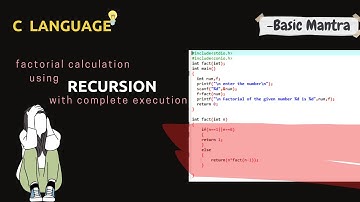 factorial|Calculation of factorial using recursion | complete step by step execution and explanation