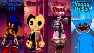 Sonic Exe  Bendy  Siren Head  Huggy Wuggy | Smash Colors  Beat Jumper  Tiles Hop  Beat Roller