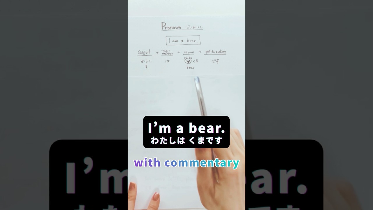 くま with commentary #desu #pronouns #learnjapanese