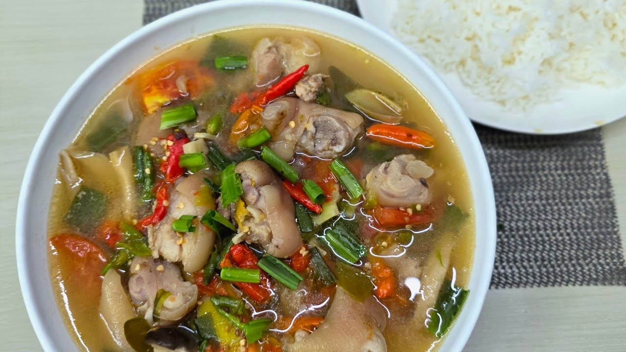 Острый тайский суп из свиной грудинки без масла 🐷🍲