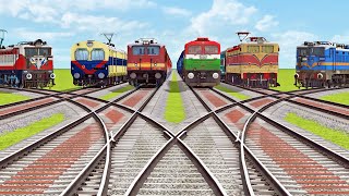 TRAINS CROSSING AT FORKED BRANCHED BUMPY RAILROAD TRACKS | RAILROAD CROSSING | Train SImulator screenshot 5