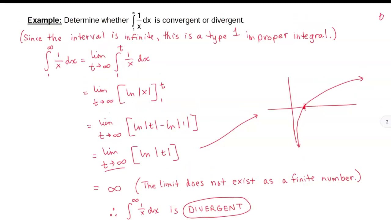 Notes 7.6 Day 1 Improper Integrals Type 1 - YouTube