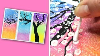 EASY ART IDEAS AND TECHNIQUES FOR BEGINNERS WITH OIL PASTELS | LUNA MIA DIBUJOS