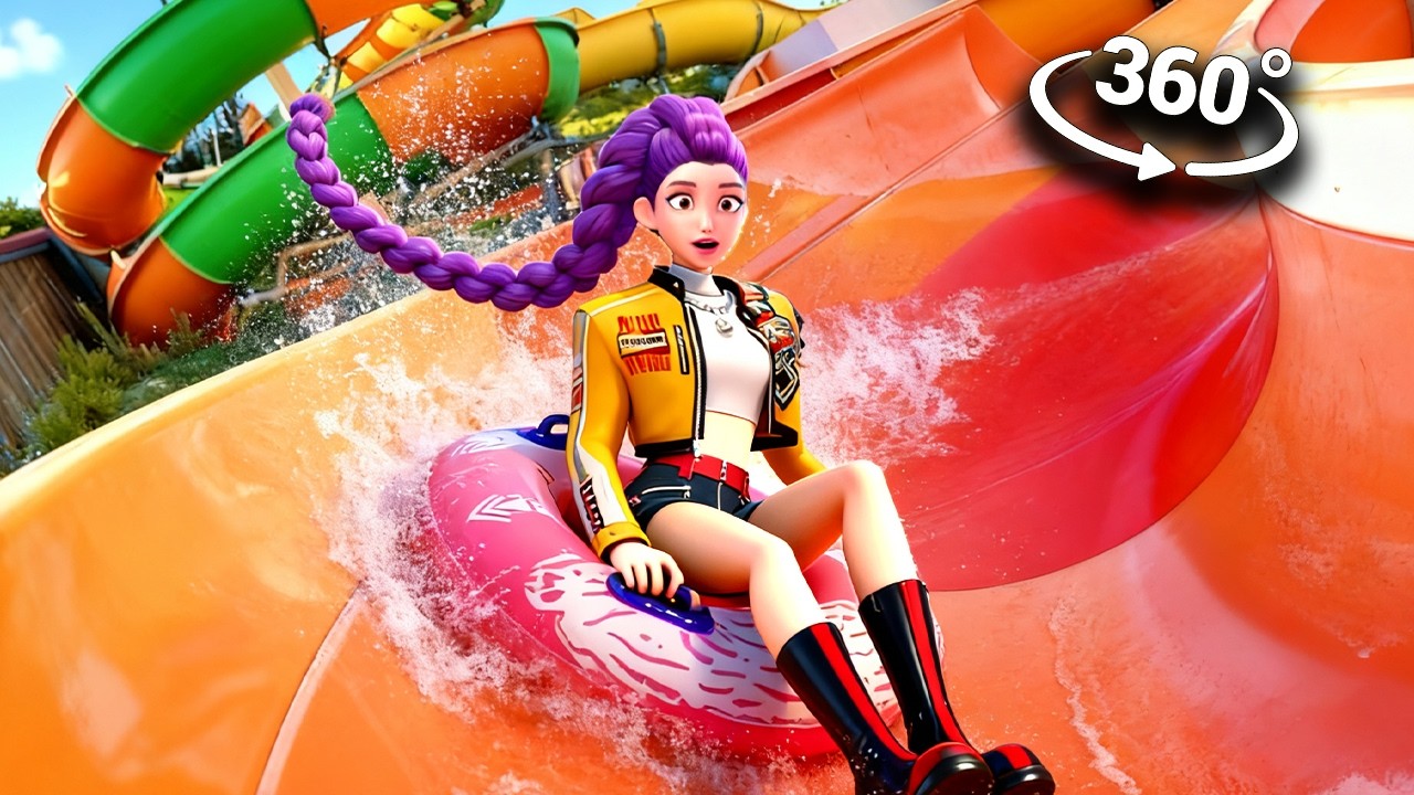 Охотники на демонов из K-Pop катаются на водных горках в 360° VR | VR-аттракцион