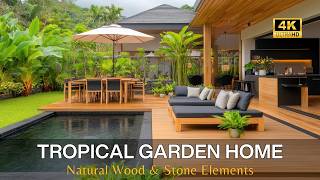 Minimalist Modern House Design with Tropical Garden Home, Natural Wood & Stone Elements screenshot 3
