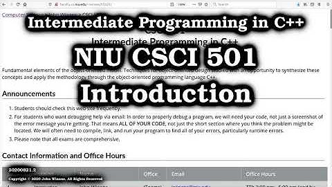 NIU CSCI 501 Introduction