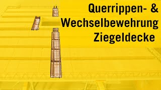 Ziegeldecke - Die Querrippenbewehrung und Wechselbewehrung verlegen. Ziegeldecke - Die Querrippenbewehrung und Wechselbewehrung verlegen.