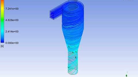 Cyclone Separator Animation (Anthracite particle tracking)