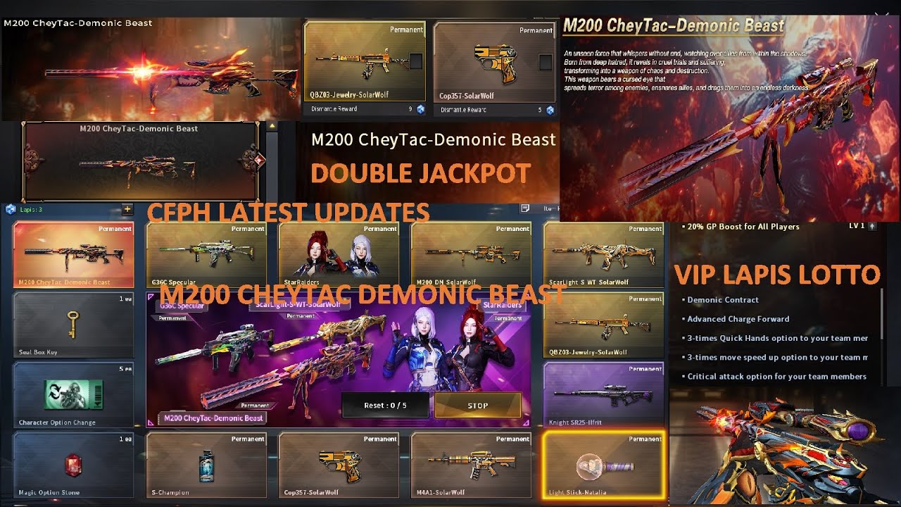 DOUBLE JACKPOT SA NEW M200 CHEYTAC DEMONIC BEAST VIP LAPIS LOTTO CROSSFIRE PH