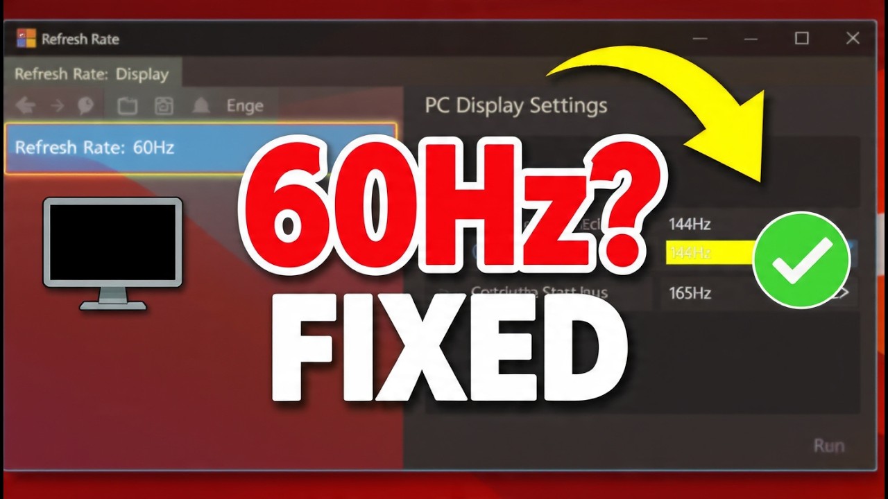 How to Fix Monitor Refresh Rate Stuck at 60Hz - YouTube