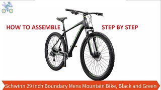 How To Assemble Schwinn 29 inch Boundary Men's Mountain Bike, 21 speeds, Dark Green and Black