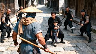 A mysterious hero saves a boy! Using only a stick, he carves a bloody path through 100 soldiers!