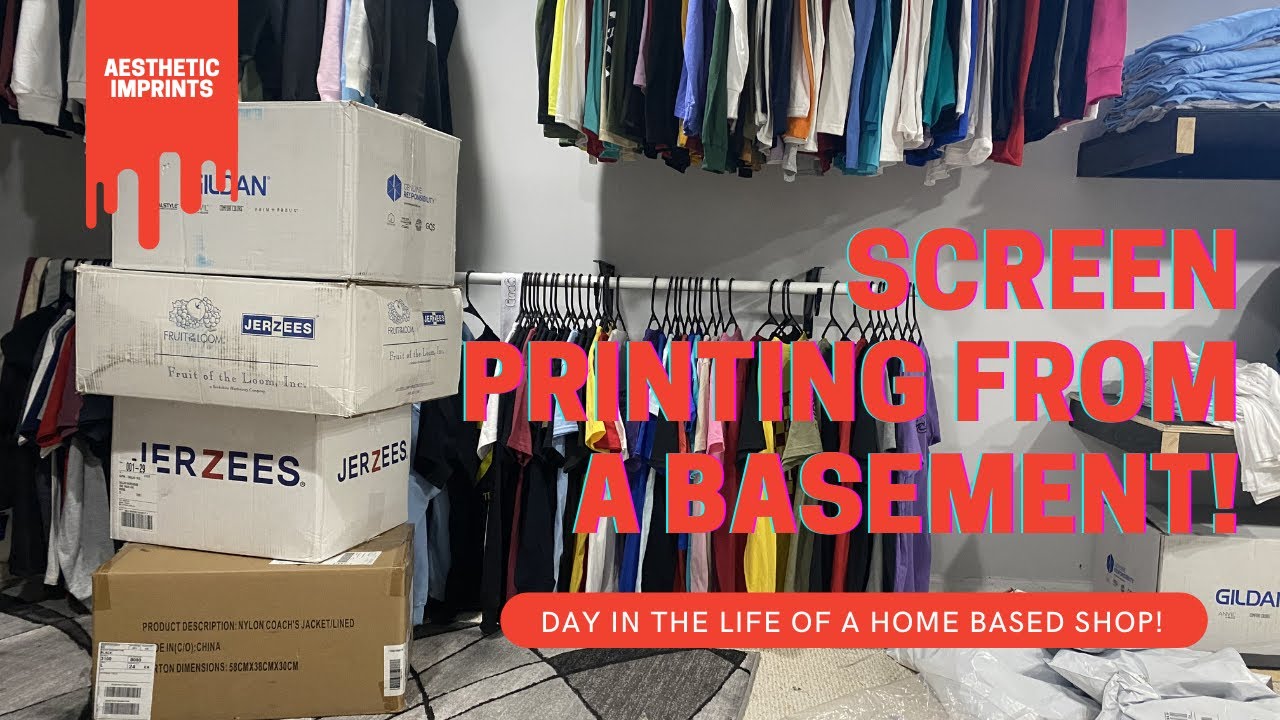 DAY IN THE LIFE SCREEN PRINTING FROM HOME! SCREEN PRINT VLOG YouTube